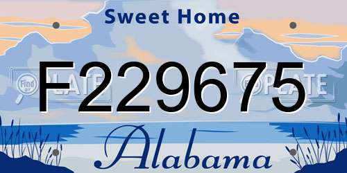 F229675 Alabama License Plate