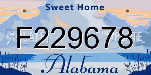 F229678 Alabama License Plate