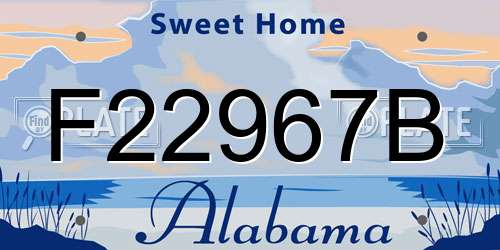 F22967B Alabama License Plate