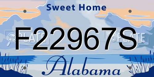 F22967S Alabama License Plate