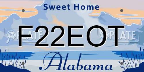 F22EOT Alabama License Plate