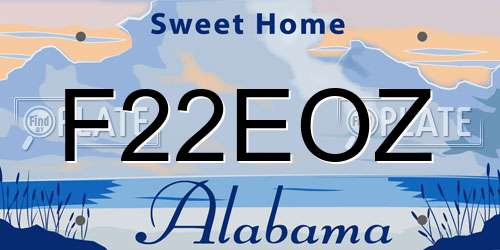 F22EOZ Alabama License Plate