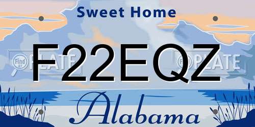 F22EQZ Alabama License Plate
