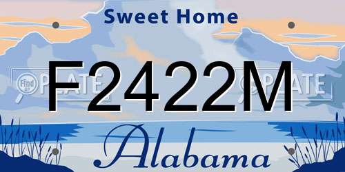 F2422M Alabama License Plate
