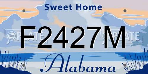 F2427M Alabama License Plate