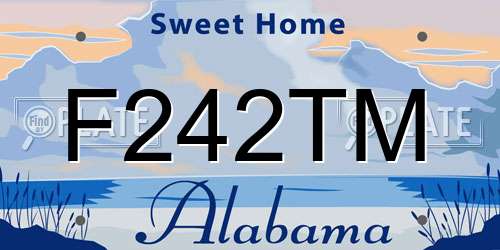 F242TM Alabama License Plate