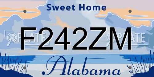 F242ZM Alabama License Plate