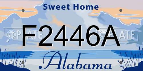 F2446A Alabama License Plate