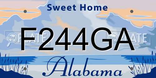 F244GA Alabama License Plate