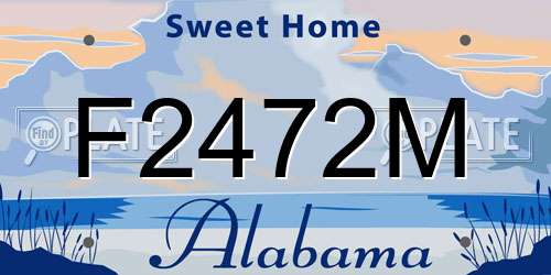 F2472M Alabama License Plate