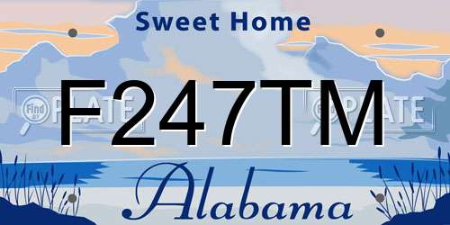 F247TM Alabama License Plate