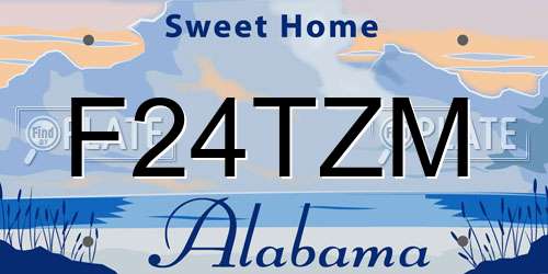 F24TZM Alabama License Plate