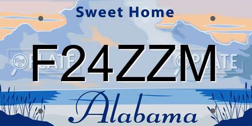 F24ZZM Alabama License Plate