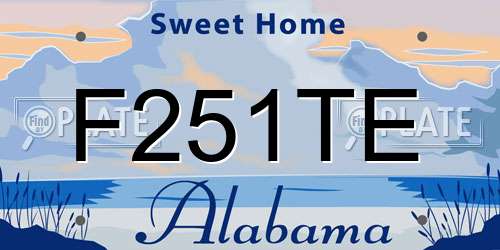 F251TE Alabama License Plate