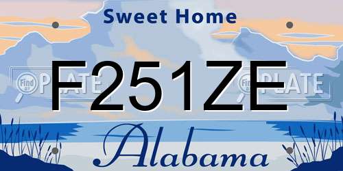 F251ZE Alabama License Plate