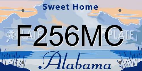 F256MC Alabama License Plate