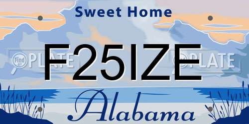 F25IZE Alabama License Plate