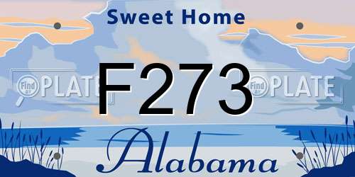 F273 Alabama License Plate