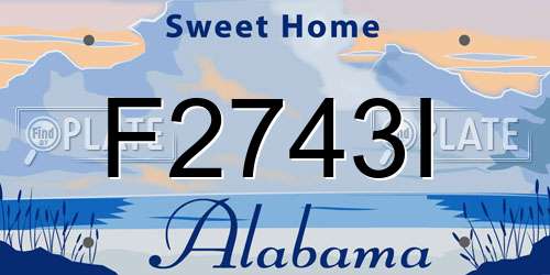 F2743I Alabama License Plate