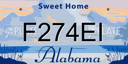 F274EI Alabama License Plate
