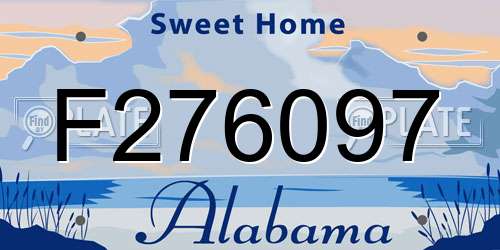 F276097 Alabama License Plate