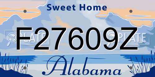 F27609Z Alabama License Plate
