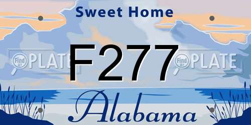 F277 Alabama License Plate