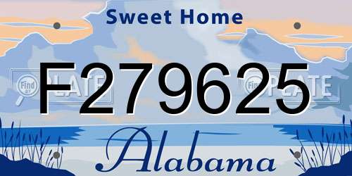 F279625 Alabama License Plate