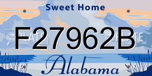 F27962B Alabama License Plate