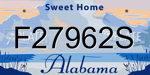 F27962S Alabama License Plate