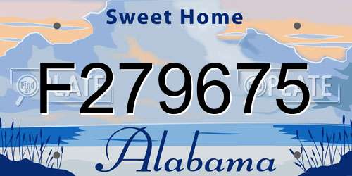 F279675 Alabama License Plate