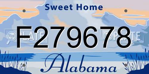 F279678 Alabama License Plate