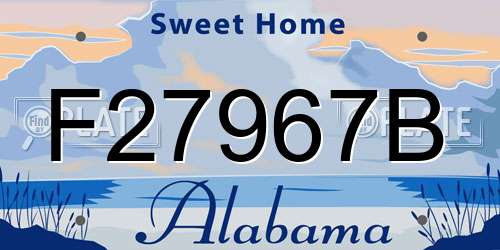 F27967B Alabama License Plate