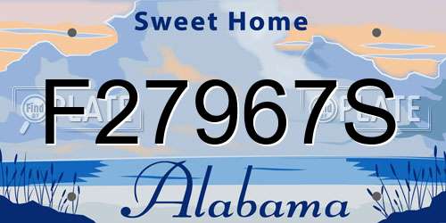F27967S Alabama License Plate