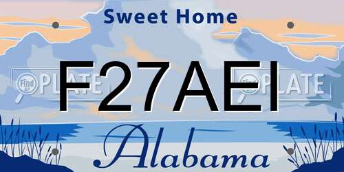 F27AEI Alabama License Plate