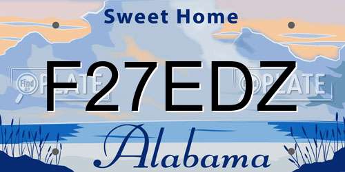 F27EDZ Alabama License Plate