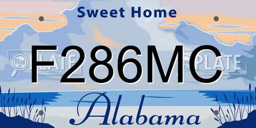 F286MC Alabama License Plate