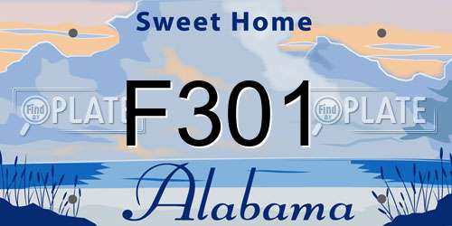 F301 Alabama License Plate