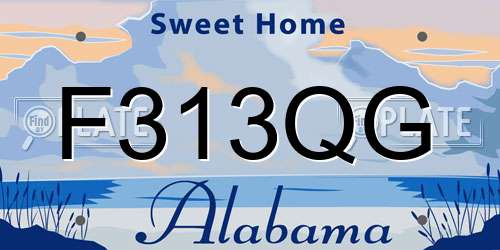 F313QG Alabama License Plate