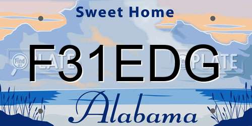 F31EDG Alabama License Plate