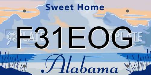 F31EOG Alabama License Plate