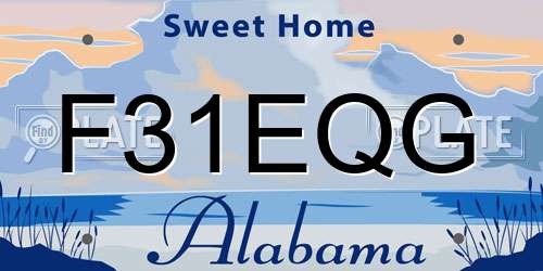 F31EQG Alabama License Plate