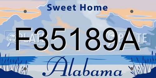F35189A Alabama License Plate