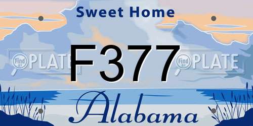 F377 Alabama License Plate