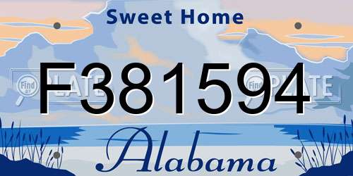 F381594 Alabama License Plate
