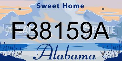 F38159A Alabama License Plate