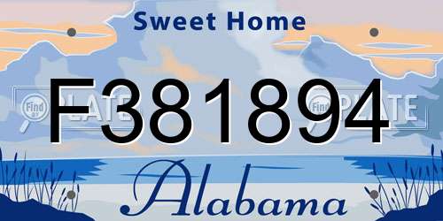 F381894 Alabama License Plate
