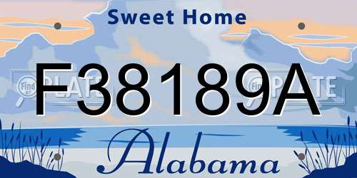 F38189A Alabama License Plate
