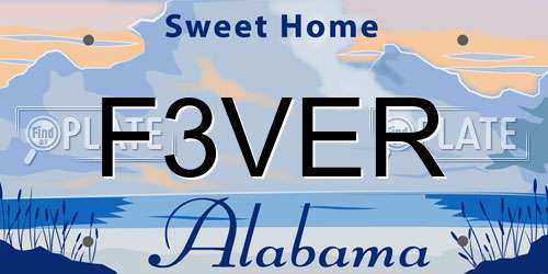 F3VER Alabama License Plate