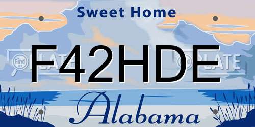 F42HDE Alabama License Plate